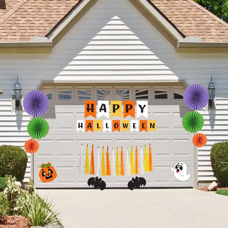 Halloween Pumpkin Sticker Halloween Trunk Decoration Set Banner Tiktokshopbacktoschool