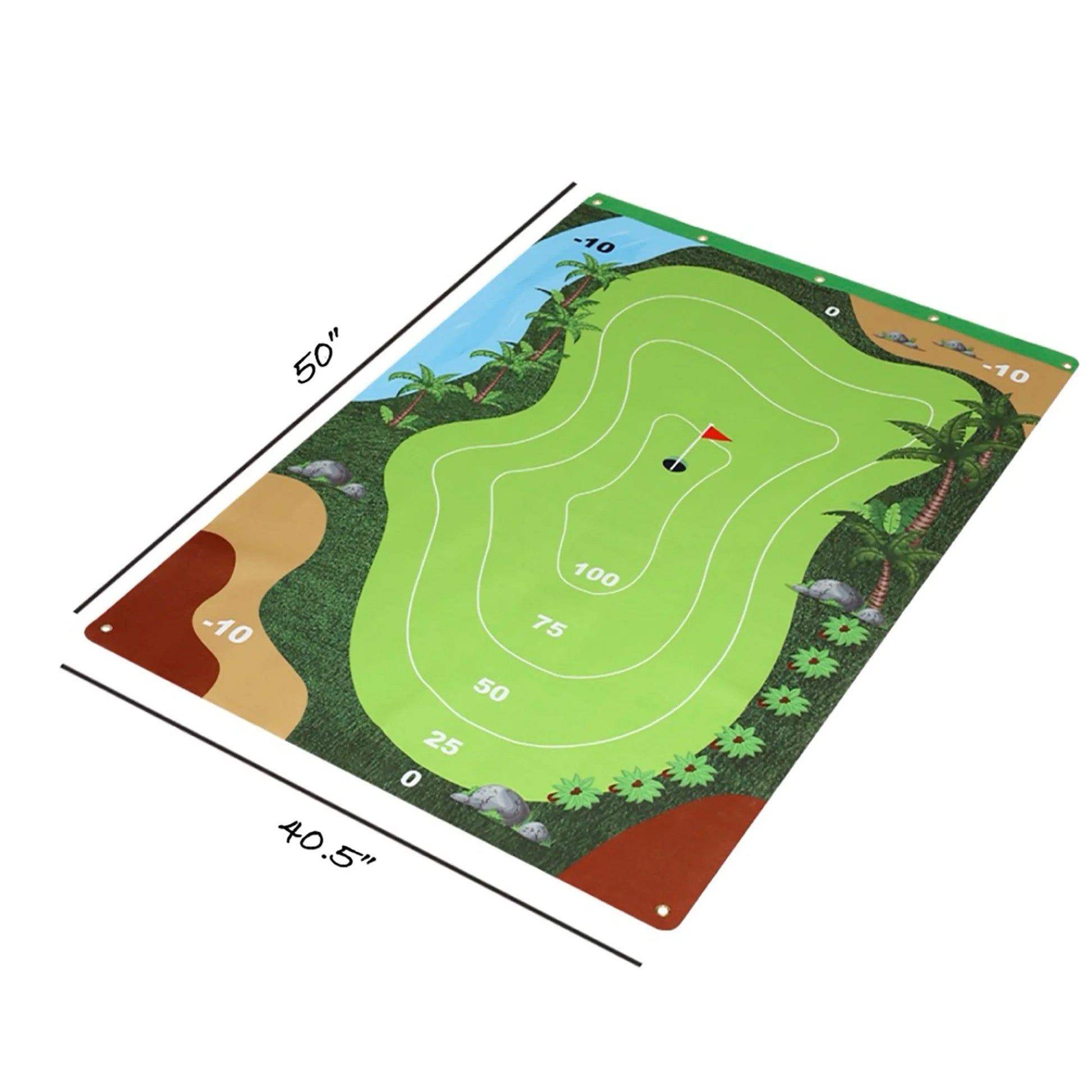 Golf Game Chipping Mat and Accessories, Training and Practice Golf Travel Set for Kids and Adults, Indoor and Outdoor Hitting Mat and Golf Clubs with Sticky Balls for Kids 3+