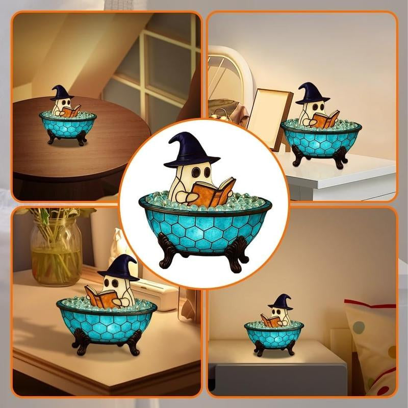 Ghost Bubble Bath Night Light – Halloween Handmade LED Lamp, Cute Spooky Decor for Bathtub & Party