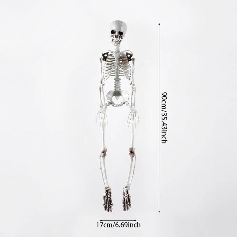 Large Halloween Skeleton Plastic Simulation Skull Skeleton Anatomical Skeleton Model Haunted House Bar Halloween Party Decoratio