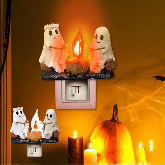Whatook Halloween Light, Ghost Bonfire Night Light, Ghost Bonfire Sparkling Night Light, Halloween Style Decorative LED for Indoor or Outdoor