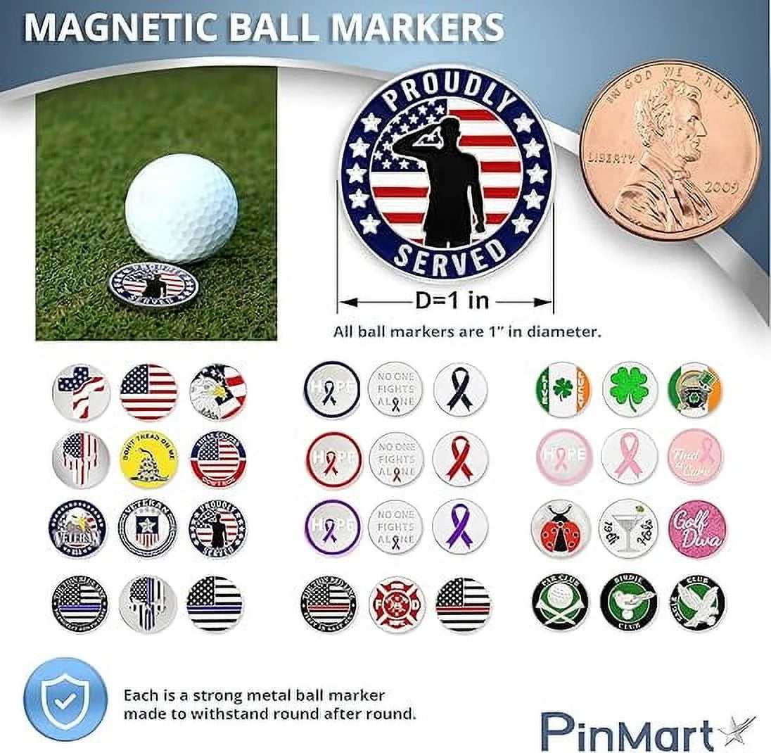 Golf Diva Magnetic Golf Ball Markers - Set of 9