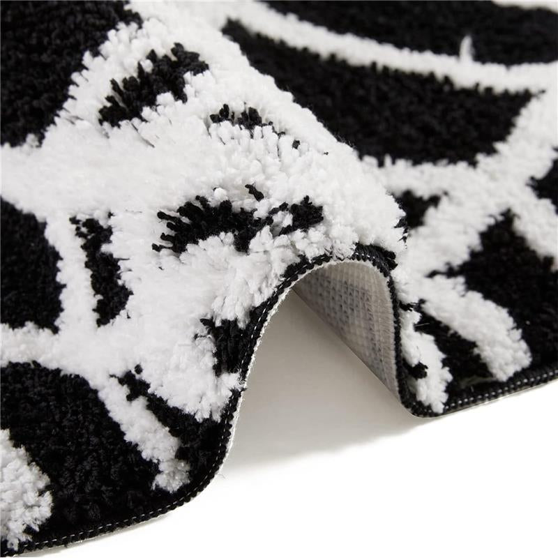 Spider Web Indoor Halloween Rug 2X3, Plush Cute Fun Bathroom Rugs Non Slip Kitchen Rug Washable, Halloween Throw Area Rugs
