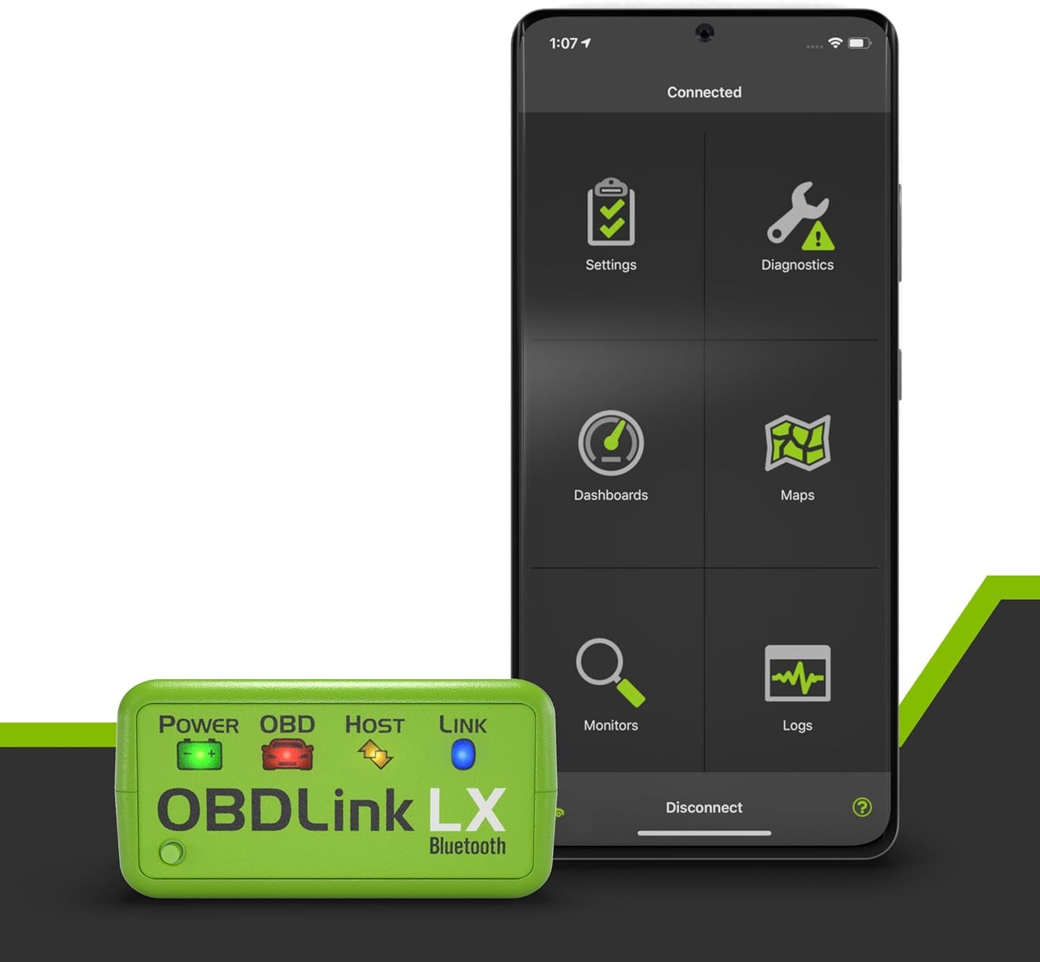 LX Bluetooth 3.0 OBD2 Adapter for Motoscan, Torque, Hybrid Assistant (Android Only), OBD II Diagnostic Scanner