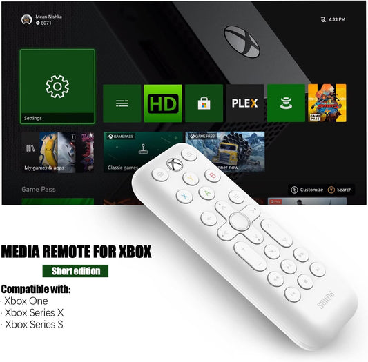8Bitdo Media Remote for Xbox One, Series X and S (White, Short Edition)