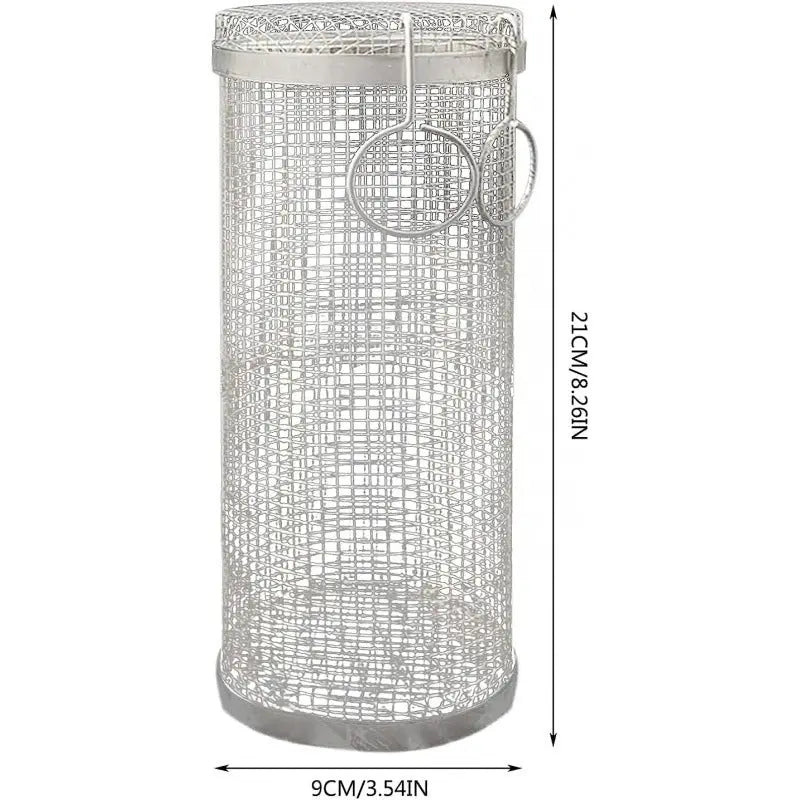 Rolling Grilling Basket Metal BBQ Barbecue Basket Net Portable Outdoor Camping Barbecue Rack Kitchen Gadgets YIWUGO Store