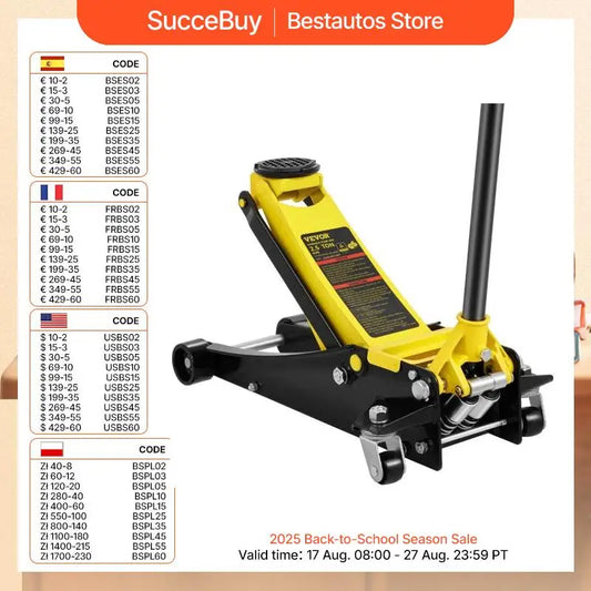 Succebuy Floor Jack Low Profile Floor Jack Heavy-Duty Steel Racing Floor Jack Quick Lift Pump Floor Lifting Range 3.64"-19.49"