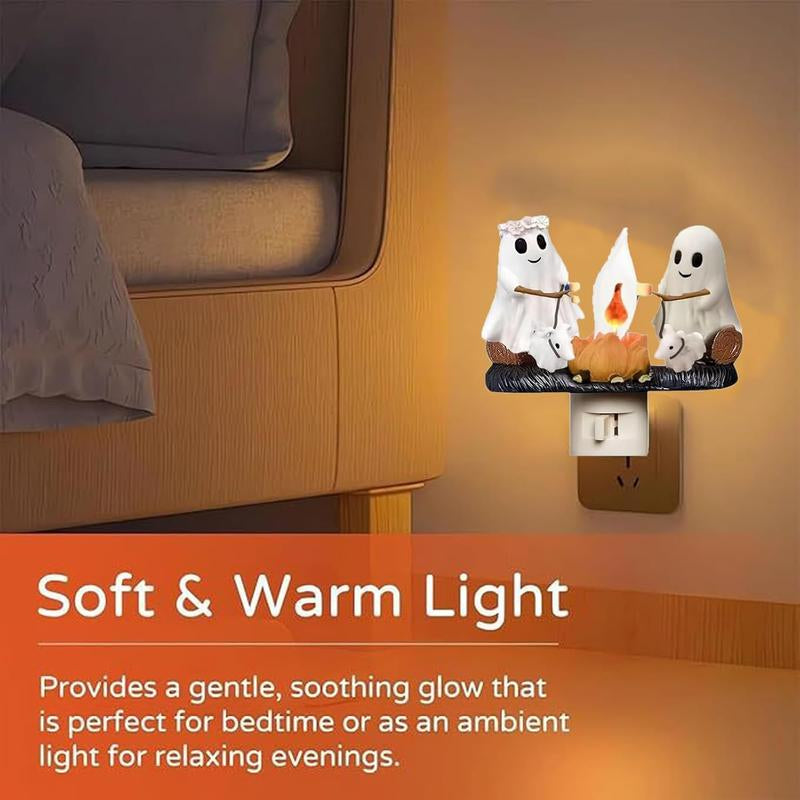 Whatook Halloween Light, Ghost Bonfire Night Light, Ghost Bonfire Sparkling Night Light, Halloween Style Decorative LED for Indoor or Outdoor