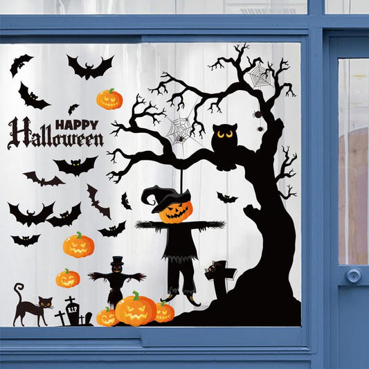Halloween Window Clings Halloween Window Decorations Cute Pumpkin Ghost Halloween Window Stickers Halloween Window Decals for Halloween Party Decorations