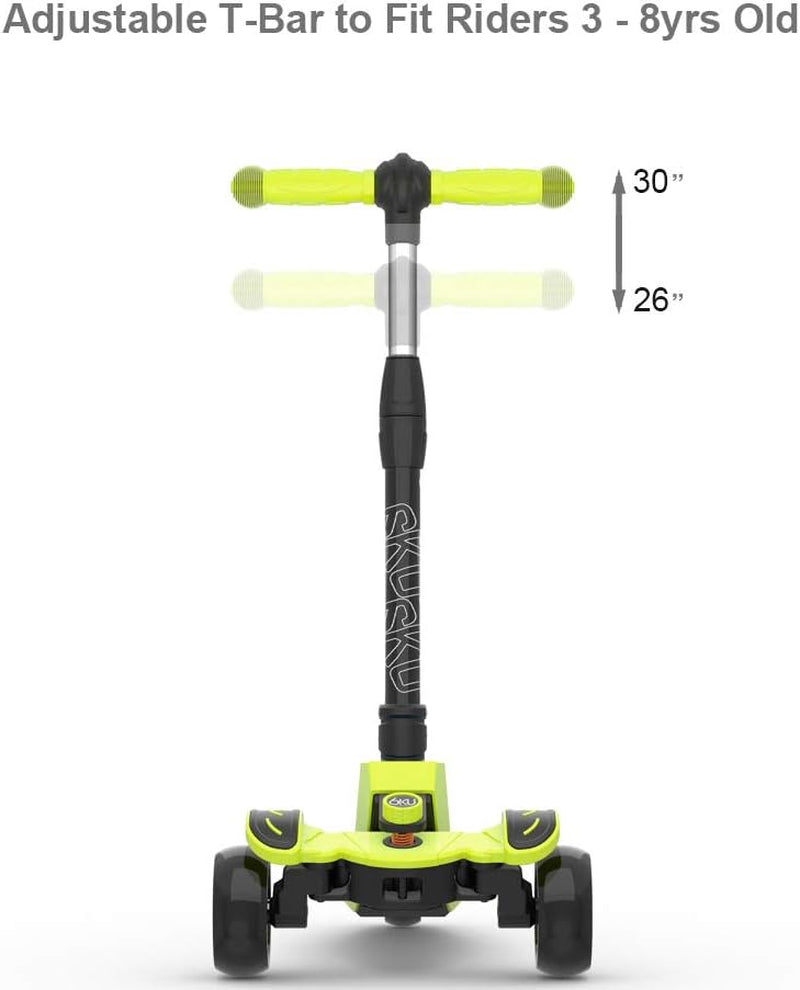 Kids Scooter with Adjustable Height, Toddler Scooter with Widened Flash Wheels, Ages 3-8, Lean to Steer