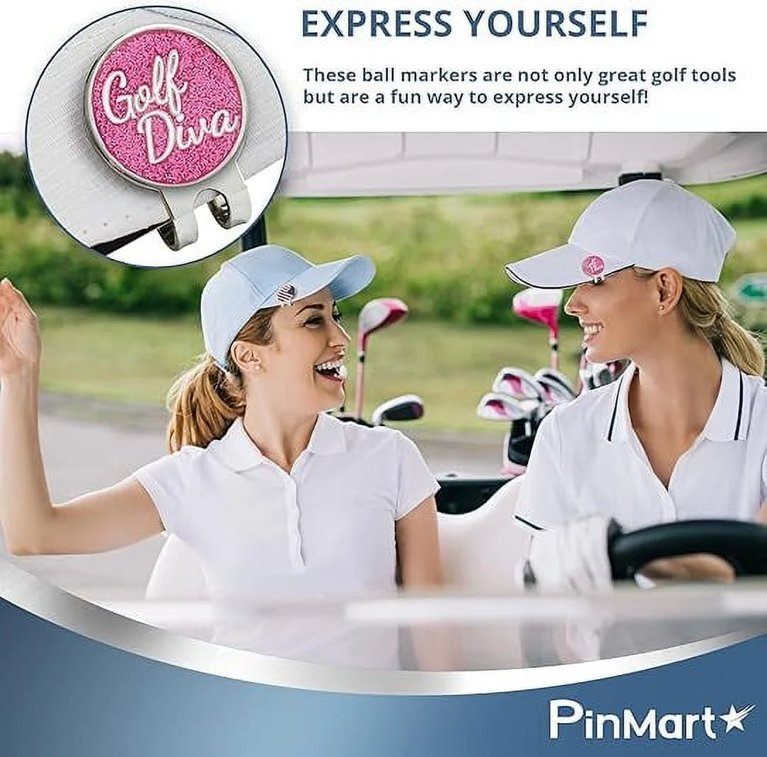 Golf Diva Magnetic Golf Ball Markers - Set of 9