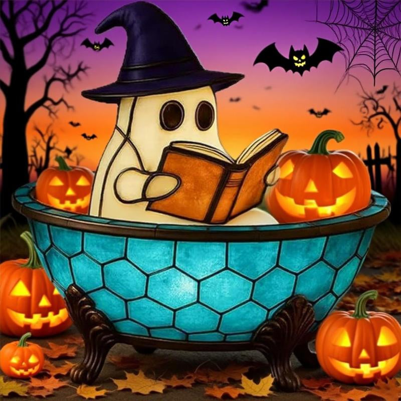 Ghost Bubble Bath Night Light – Halloween Handmade LED Lamp, Cute Spooky Decor for Bathtub & Party