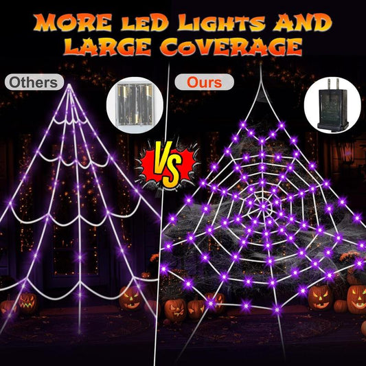 Giant Spider Webs Decoration Outdoor,Halloween Spider Web for Scary Halloween Yard Decorations,Halloween Decorations Outdoor Ornaments