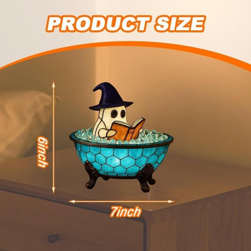 Ghost Bubble Bath Night Light – Halloween Handmade LED Lamp, Cute Spooky Decor for Bathtub & Party