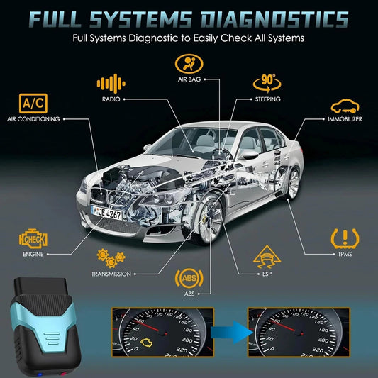 HUMZOR Z100 Car Full System Diagnosis Tool Bluetooth V5.2 Reader Erase Codes Live Data System Status OBD Scanner Multi-Language