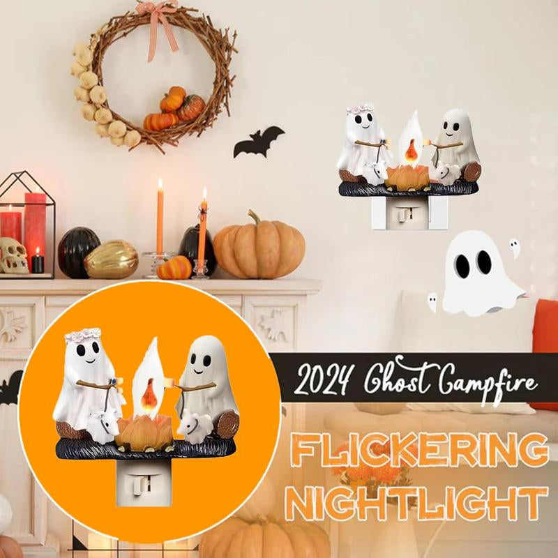 Whatook Halloween Light, Ghost Bonfire Night Light, Ghost Bonfire Sparkling Night Light, Halloween Style Decorative LED for Indoor or Outdoor