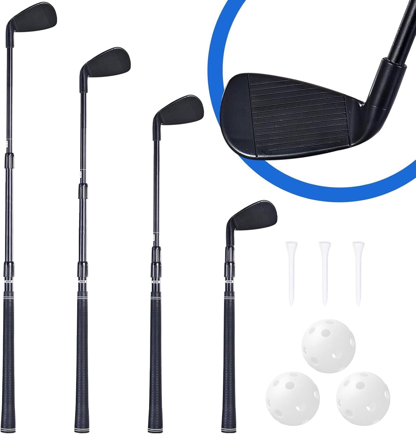 Golf Club Length Adjustable for Golf Bucket Backyard Game, Plastic Golf Clubs...