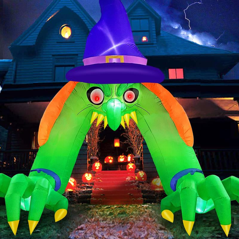 Halloween Inflatable Huge Green Witch Archway (12Ft Tall)