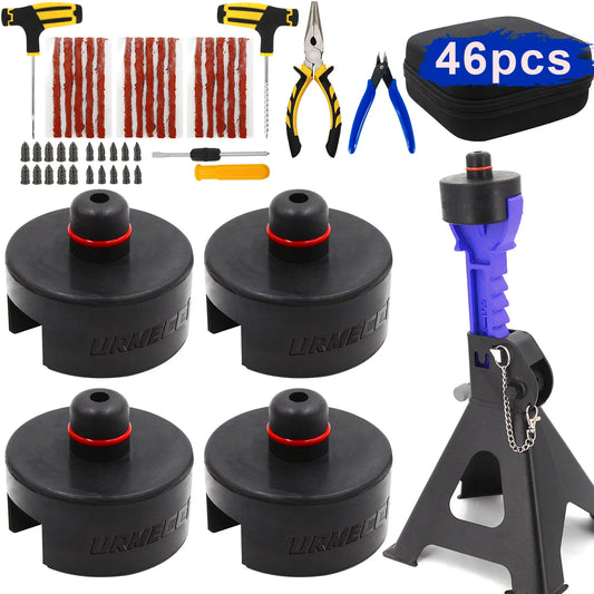 Dual-Use Car Rubber Pad Fits Lifting Jack & Jack Stand Adapter for Tesla Model 3 S X Y Tire Repair Tool Accessories Storage Box