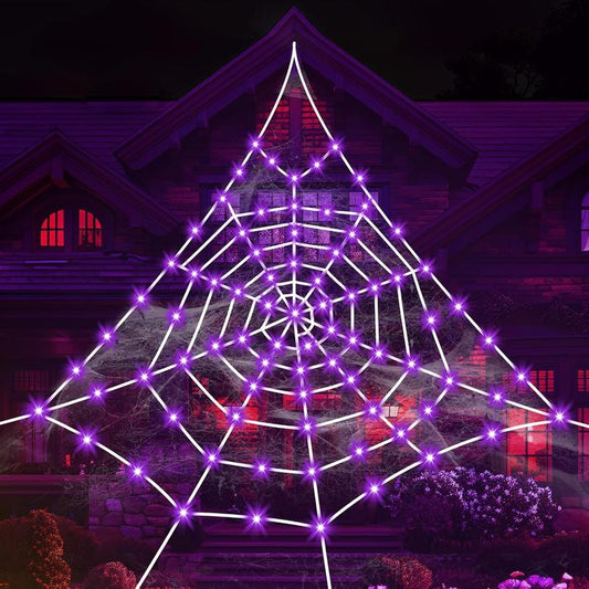 Giant Spider Webs Decoration Outdoor,Halloween Spider Web for Scary Halloween Yard Decorations,Halloween Decorations Outdoor Ornaments