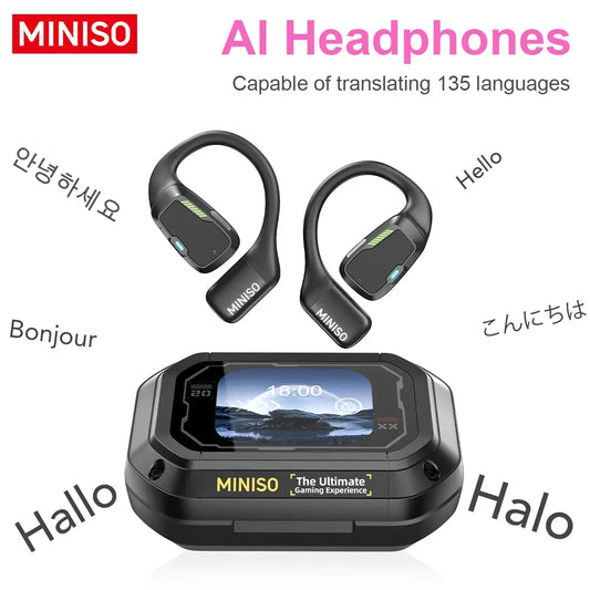 Translator Earphone  MINISO M98 AI Wireless Headphones Office Chat Headset ASMR Headset DIY APP AI Wireless Headphones with Mi SQ Tech Audio Store