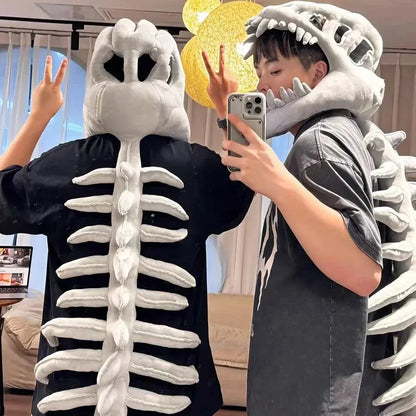 DinoRoar™ Plush Headgear: Cozy Skeleton Fun 🦖 Eva Moon Store