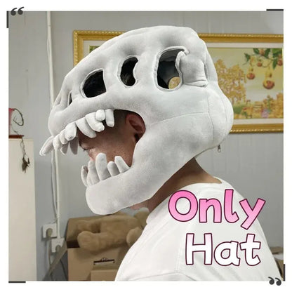 DinoRoar™ Plush Headgear: Cozy Skeleton Fun 🦖 Eva Moon Store
