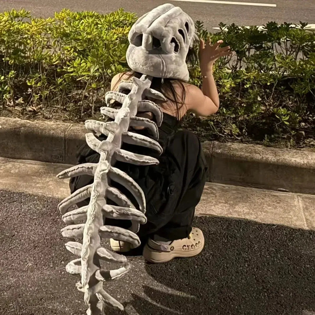 DinoRoar™ Plush Headgear: Cozy Skeleton Fun 🦖 Eva Moon Store