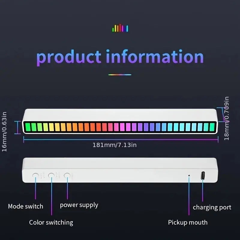 Colorful Sound-Activated LED Light Bars New Fashion Home Store