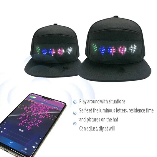 Glow-in-the-Dark LED Cap – Stand Out at Concerts & Parties! Yuchao Cosplay Store Store