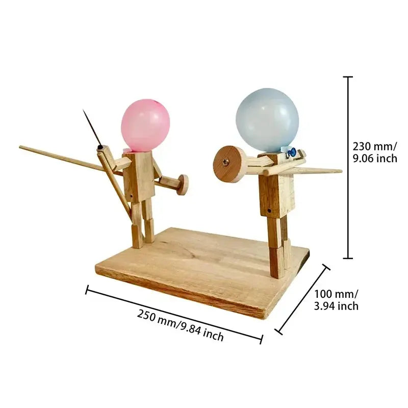 Fun Balloon Bamboo Man Battle Handmade Wooden Fencing Puppets Wooden Bots Battle Game Whack A Balloon for Party Game Children Shop1103835639 Store