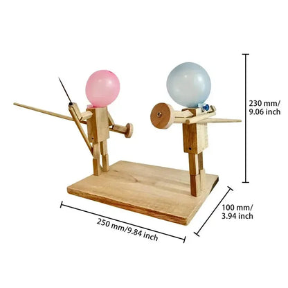 Fun Balloon Bamboo Man Battle Handmade Wooden Fencing Puppets Wooden Bots Battle Game Whack A Balloon for Party Game Children Shop1103835639 Store