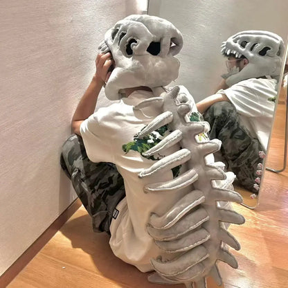 DinoRoar™ Plush Headgear: Cozy Skeleton Fun 🦖 Eva Moon Store