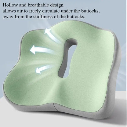 1pc Memory Foam Seat Cushion - 3D Ergonomic Support| Light Green & Grey, Washable Polyester, Car/Office Essentials Stone's Store