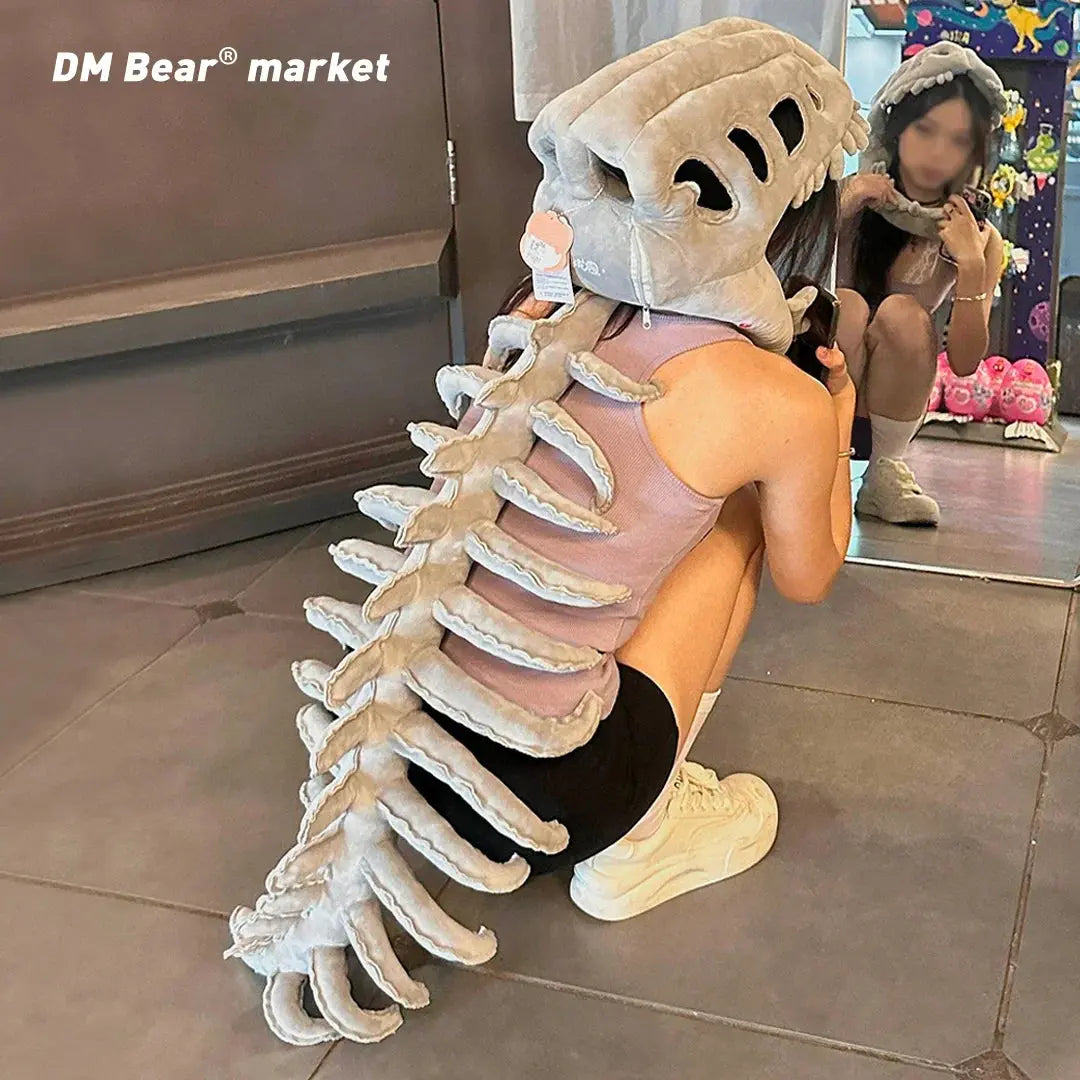 DinoRoar™ Plush Headgear: Cozy Skeleton Fun 🦖 Eva Moon Store
