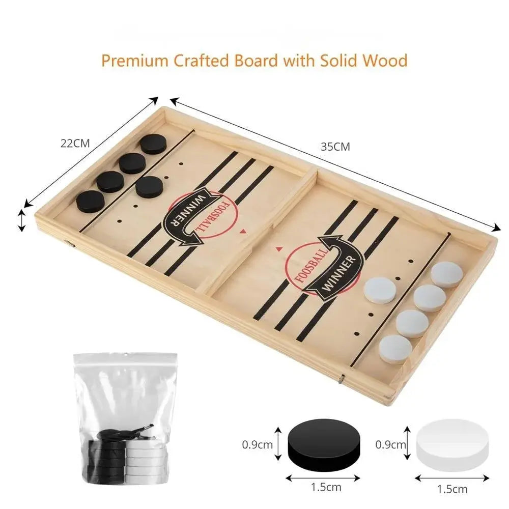 Fast Sling Puck Game - Enjoy Family Fun with This Wooden Hockey Game Kids Choice Store