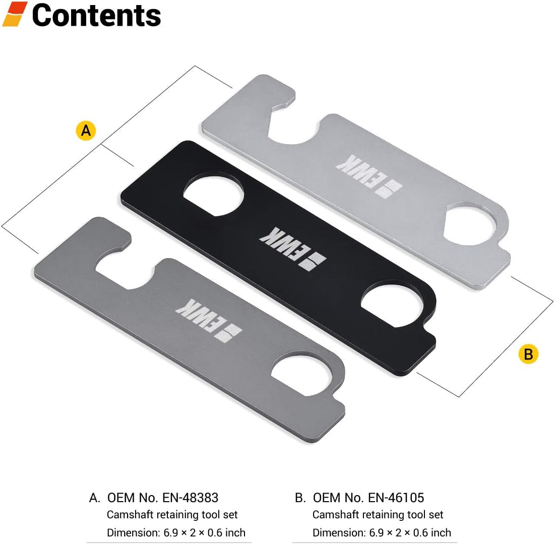 3 Pcs GM Camshaft Retaining Tool Kit EN 48383 & EN 46105 for Cadillac, Buick, Saturn, Pontiac, Chevrolet, Chevy 2.8L 3.0L 3.6L