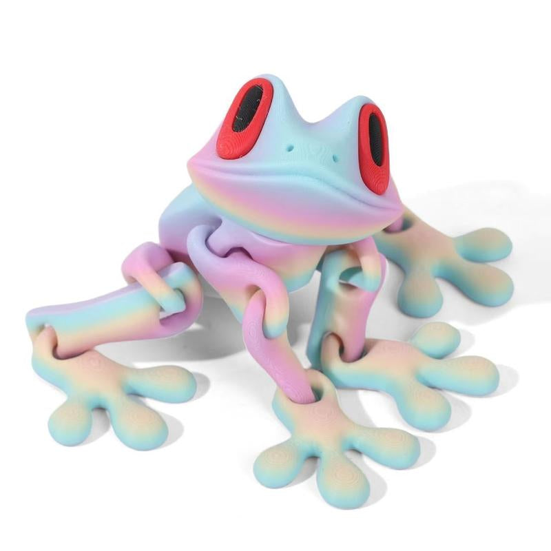 Furise 3D Printed Magnetic Frog Toy – Poseable Glow-In-The-Dark Fridge Magnet with Colorful Gradient Design,Magnetic Frog Toy, Poseable Fridge Magnet, 3D Printed Frog, Furise Frog Gift, Glow in the Dark Toy, Desk Decor Frog, Novelty Fridge Magnet