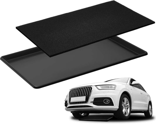 1 Set 35 X 24 X 1.4 Inch Oil Drain Drip Pan for under Car with Square No Splatter Pad Oil Drip Tray Transmission Garage Automotive Driveway to Keep Floor Clean, Black