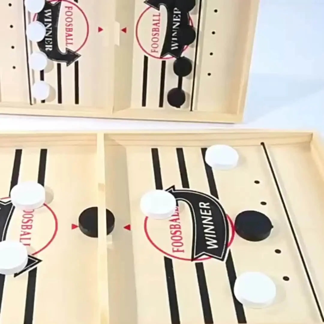 Fast Sling Puck Game,Wooden Hockey Game,Super Foosball Table,Desktop Battle Parent-Child Interaction Winner Slingshot Game,Adults And Kids Family Game Toys New Fashion Home Store