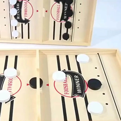 Fast Sling Puck Game,Wooden Hockey Game,Super Foosball Table,Desktop Battle Parent-Child Interaction Winner Slingshot Game,Adults And Kids Family Game Toys New Fashion Home Store
