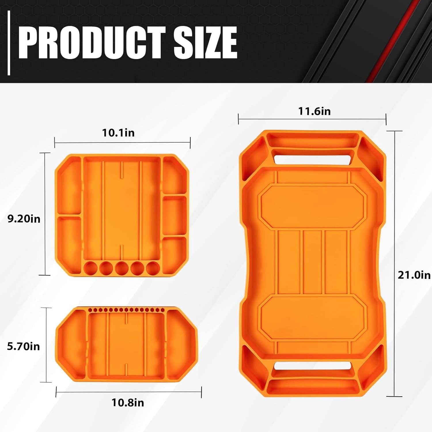 3 Piece Large Non-Slip Flexible Tool Tray,Silicone Rubber Tools Organizer,Non Slip Tool Holder Tray,Tool Organizer,Tool Storage,Tool Holder,Tool Mats
