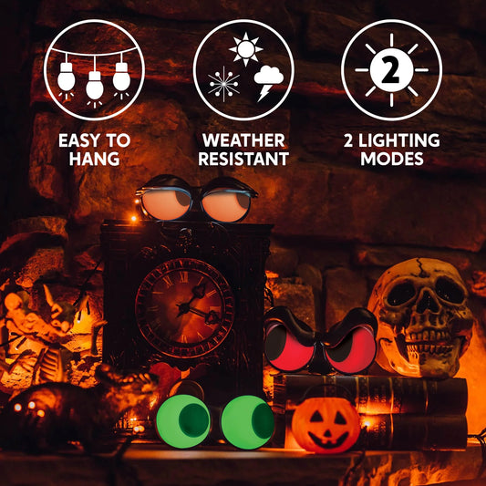 3 Packs Halloween Animated Flashing Peeping Eyes Lights Decorations,Outdoor Halloween Light Decorations,Halloween Car Decorations
