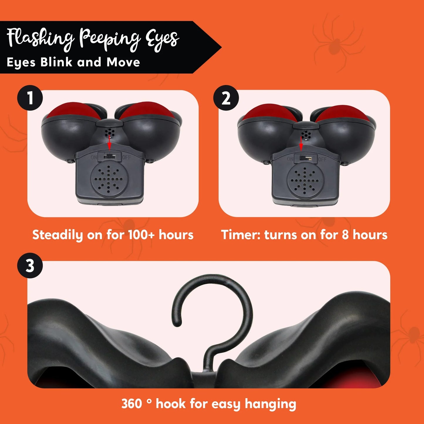 3 Packs Halloween Animated Flashing Peeping Eyes Lights Decorations,Outdoor Halloween Light Decorations,Halloween Car Decorations