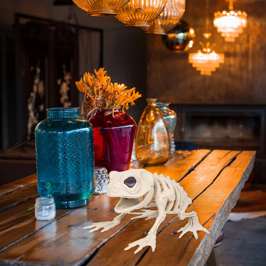 Halloween Decoration Halloween Skeleton Horror Decorations Simulation Animals Skeleton Ornaments Bar Decoration Frogs Skeleton on Clearance