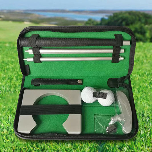 Golf Putter Set Bag Golf Ball Golf Putting Hole Target Home PU Leather Pouch