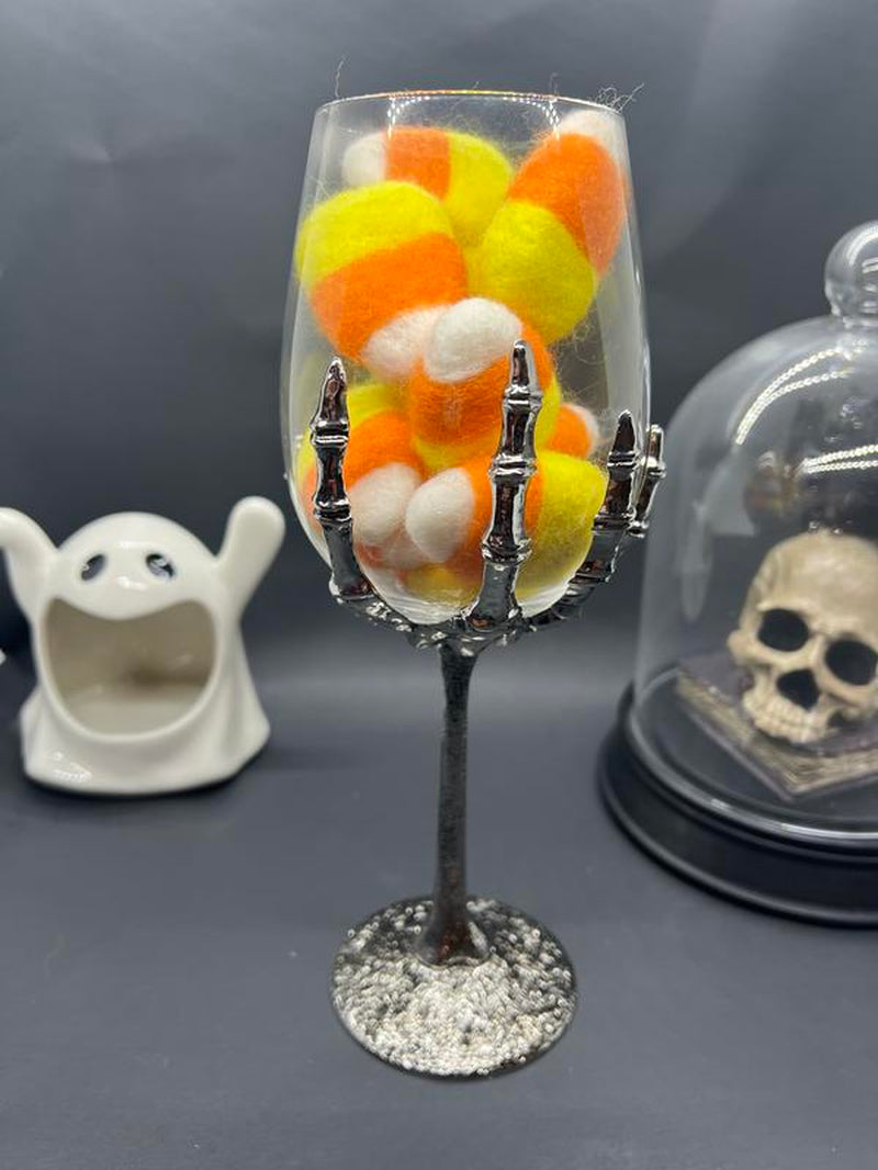 Halloween Wine Glass. Skeleton Skull Glass, Gothic Wine Glass, Halloween Party, Fall Party Home Decor, Halloween Glass,