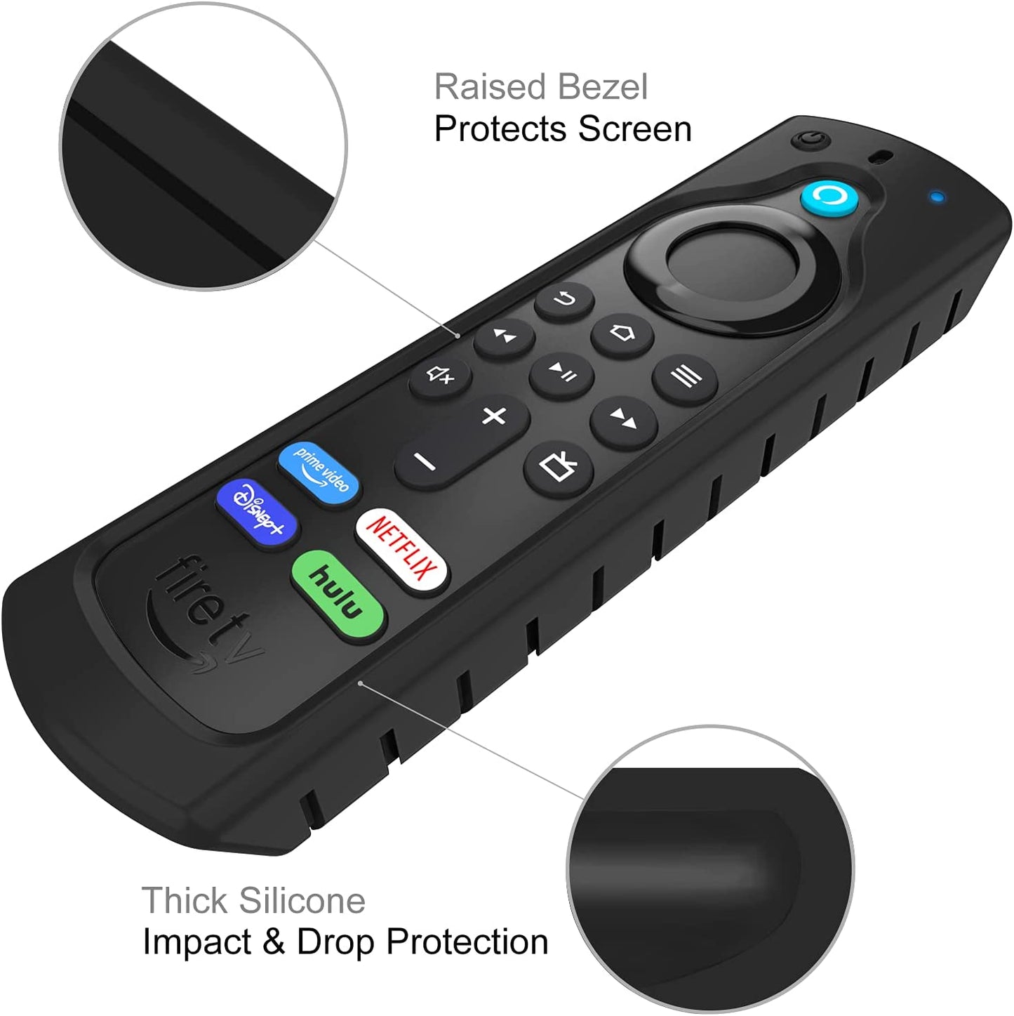Remote Case for Fire TV Stick HD/4K/4K Max (1St Gen)/Fire TV Stick (3Rd Gen)/Lite - Anti-Slip Shockproof Silicone Cover for Alexa Voice Remote (2Nd & 3Rd Generation), Black
