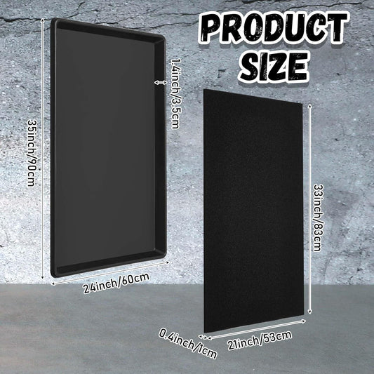 1 Set 35 X 24 X 1.4 Inch Oil Drain Drip Pan for under Car with Square No Splatter Pad Oil Drip Tray Transmission Garage Automotive Driveway to Keep Floor Clean, Black