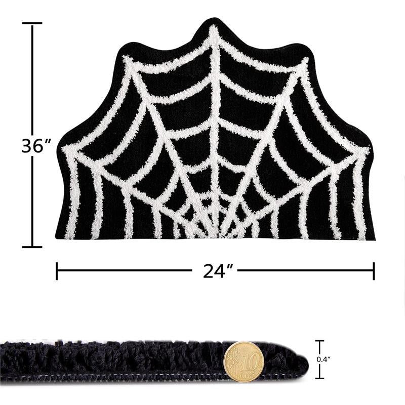 Spider Web Indoor Halloween Rug 2X3, Plush Cute Fun Bathroom Rugs Non Slip Kitchen Rug Washable, Halloween Throw Area Rugs